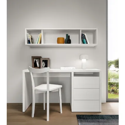 Scrittoio Scrivania con cassettiera finitura Matwood White di SantaLucia