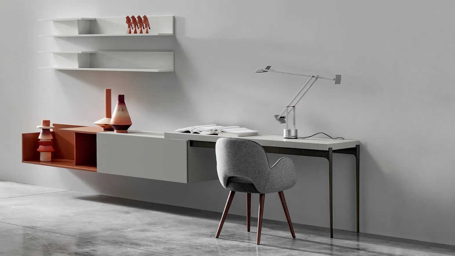 Scrittoio Tavolo H747 moderno con gambe affusolate di SantaLucia