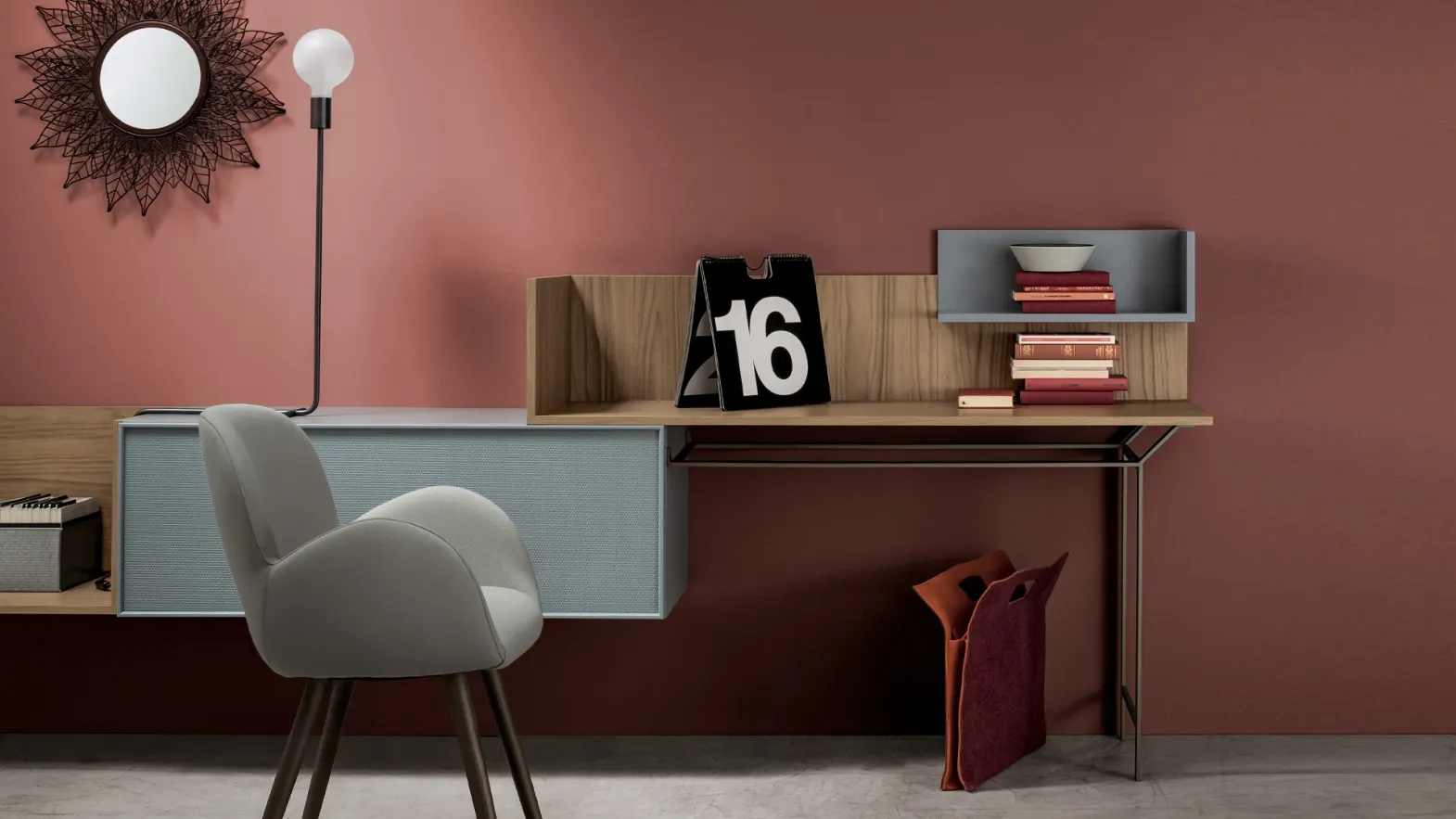 Scrittoio Tavolo H1115 dal design moderno in melaminico e laccato di SantaLucia