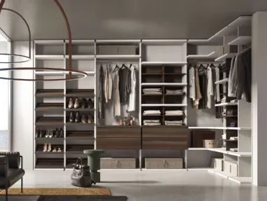 Cabina Armadio angolare in laccato e legno Weekend 01 di Mab
