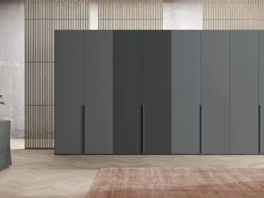 Armadio con ante battenti Vitalyty Style in melaminico Grigio Titanio di Colombini Casa