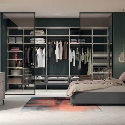 Cabina Armadio Golf M206 in melaminico con ante scorrevoli in vetro di Colombini Casa