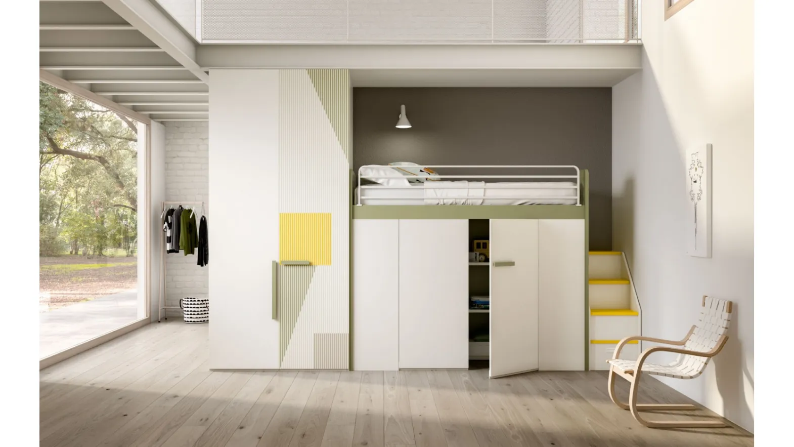 Camera per ragazzi con soppalco Room 174 di Zg Mobili