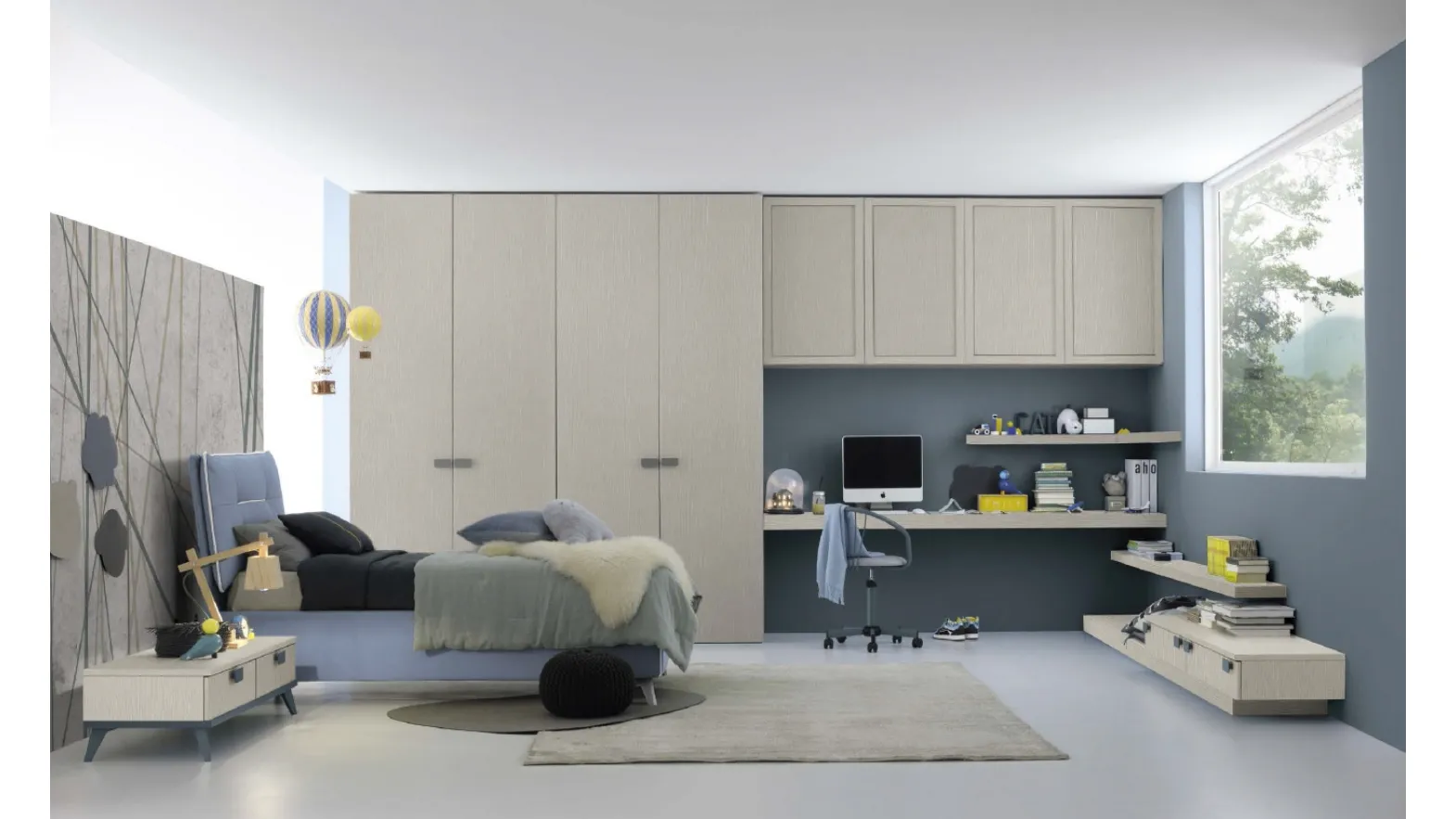 Cameretta componibile Golf C120 in melaminico di Colombini Casa