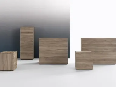 Gruppo notte in legno Cube di Mab