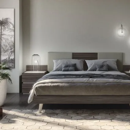 Comodino in finitura olmo e beige Cuby di S75