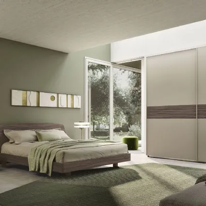 Comodino Fiancotondo Cornice in laccato creta e top in olmo dark di S75