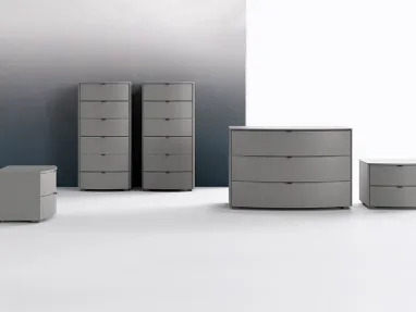 Gruppo notte in laccato grigio opaco Memory di Mab