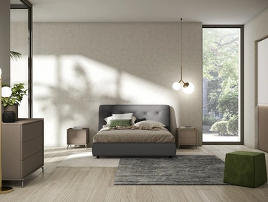 Letto Adagio in tessuto imbottito di Colombini Casa