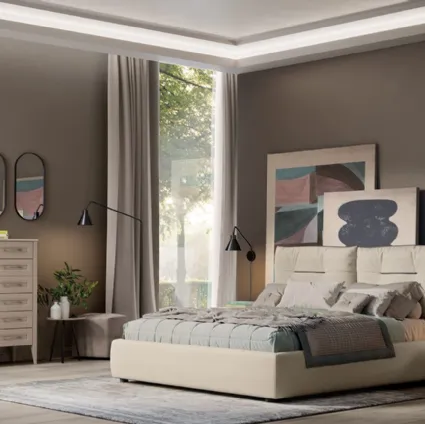 Letto Arcadia Kiss in tessuto imbottito di Colombini Casa