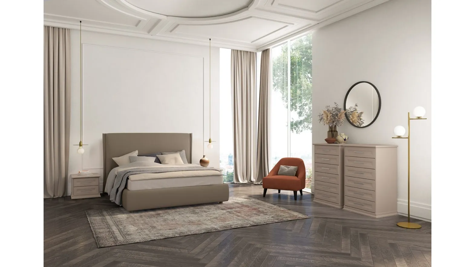 Letto in tessuto imbottito Arcadia Norma di Colombini Casa