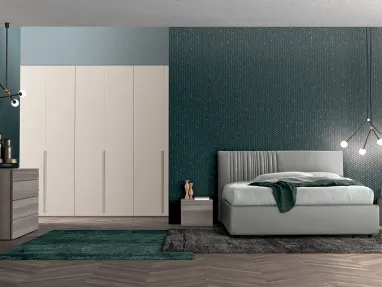 Letto in tessuto imbottito con testiera Vitalyty Evoque di Colombini Casa