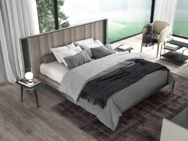 Letto matrimoniale in legno con testiera con luci a led Vitalyty Pure di Colombini Casa