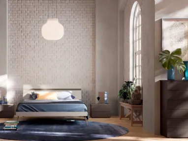 Letto matrimoniale con testiera Elga di Orme
