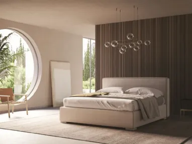 Letto in tessuto imbottito con box contenitore Elisabeth di Ergogreen