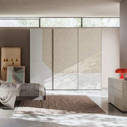 Letto matrimoniale Esacto Night 21 in tessuto imbottito di Orme