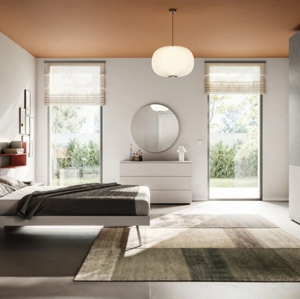 Letto matrimoniale Giako Basic 14 con testiera in tessuto di Orme