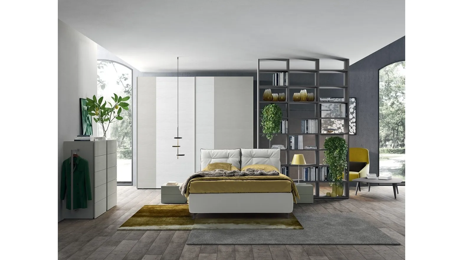 Letto in ecopelle con testiera trapuntata Golf Kiss di Colombini Casa