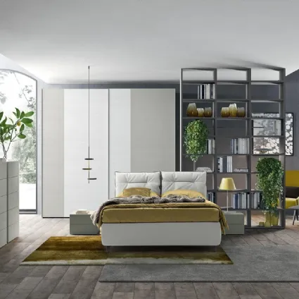 Letto in ecopelle con testiera trapuntata Golf Kiss di Colombini Casa