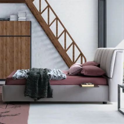 Letto in tessuto con testiera contenitore Inside di Le Comfort