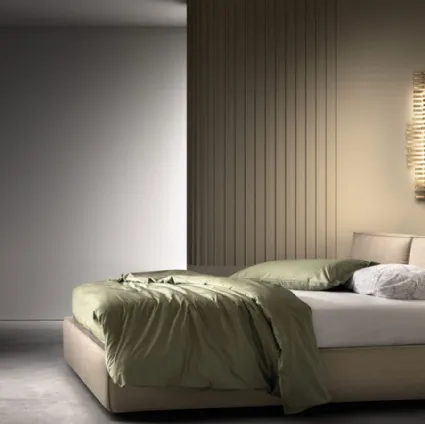 Letto matrimoniale in tessuto imbottito con testiera Light di Bside