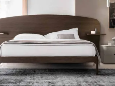 Letto moderno finitura Matwood Dark con testiera Nashi di SantaLucia