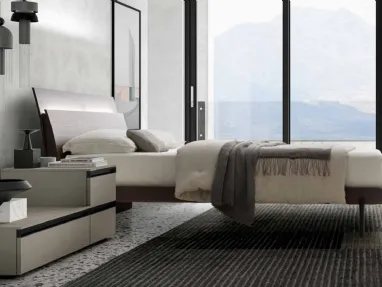 Letto con testiera dal design semplice Lotus di SantaLucia