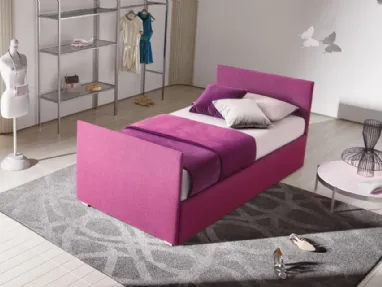 Letto singolo Bambusa in tessuto con letto estraibile di Le Comfort