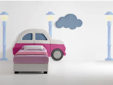 Letto moderno in tessuto per bambini Car di Bside
