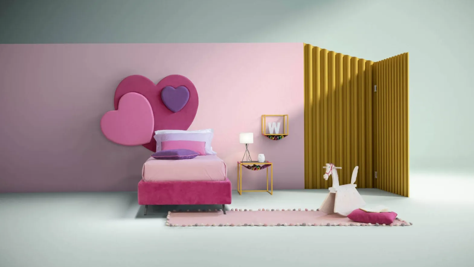 Letto moderno con testiera a forma di cuore Sweet di Bside