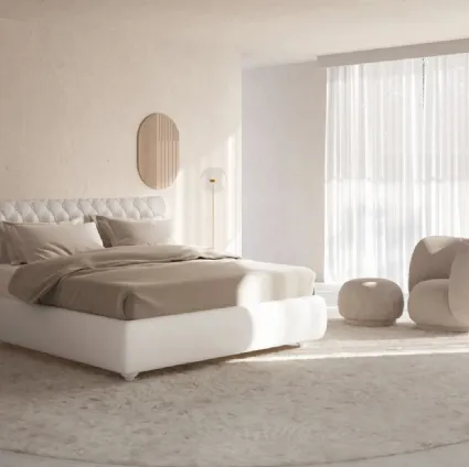 Letto con testiera trapuntata Victoria di Ergogreen