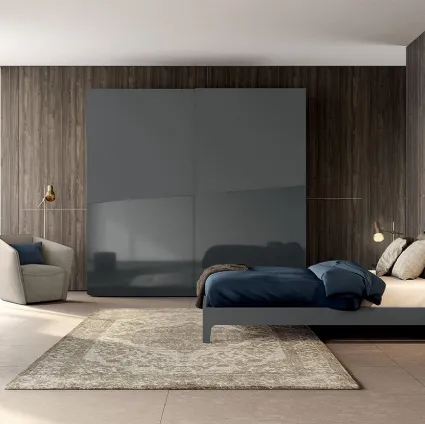 Letto matrimoniale con testiera color Grigio opaco Vitalyty Lancia di Colombini Casa