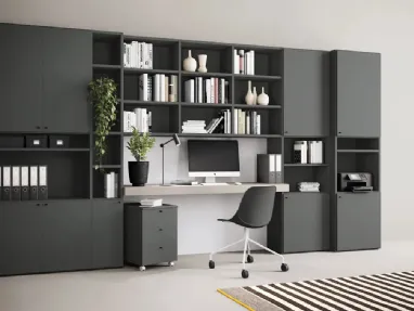 Libreria a muro Golf Infinity I106 con desk ed ante di Colombini Casa