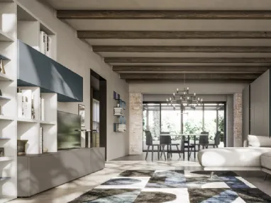 Libreria moderna in laccato opaco GS209 di SantaLucia