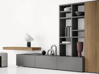 Libreria in laccato opaco e legno GS210 di SantaLucia