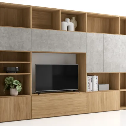 Libreria in legno e materico PTG321 di SantaLucia