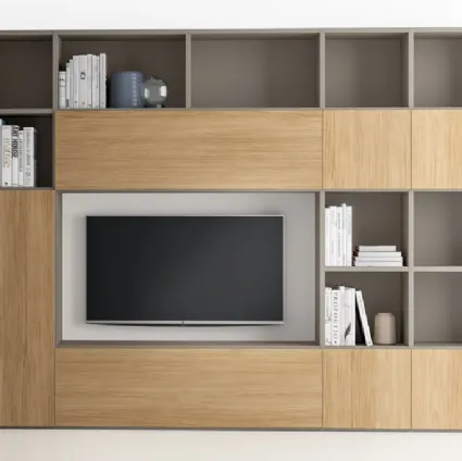 Libreria attrezzata con vano porta TV PTG317 di SantaLucia