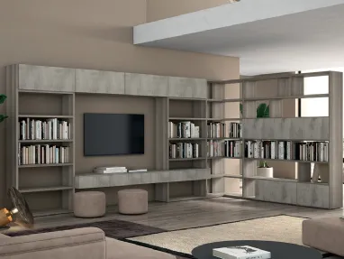 Libreria a muro e divisoria Vitalyty Luce Grigia in melaminico di Colombini Casa