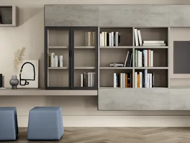 Libreria Vitalyty sospesa stile moderno in melaminico di Colombini Casa
