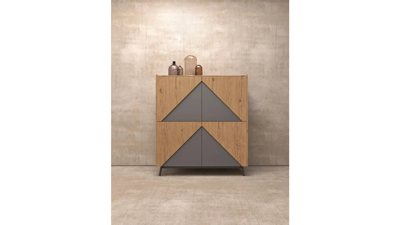 Madia Alta in legno e laccato opaco Glamour 11 di Mab