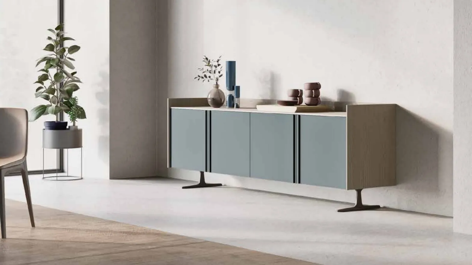Madia moderna in laccato opaco Tray 02 di Orme