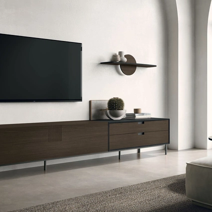 Mobile Porta Tv TIME UNIT TI 130 in CDF rovere moka di Tomasella