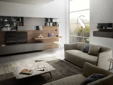 Parete Attrezzata Living 07 in laminato Grigio Londra di Arredo3