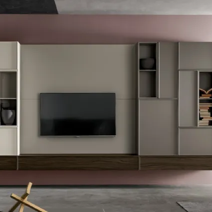Parete Attrezzata con schienale porta TV KD012 di SantaLucia
