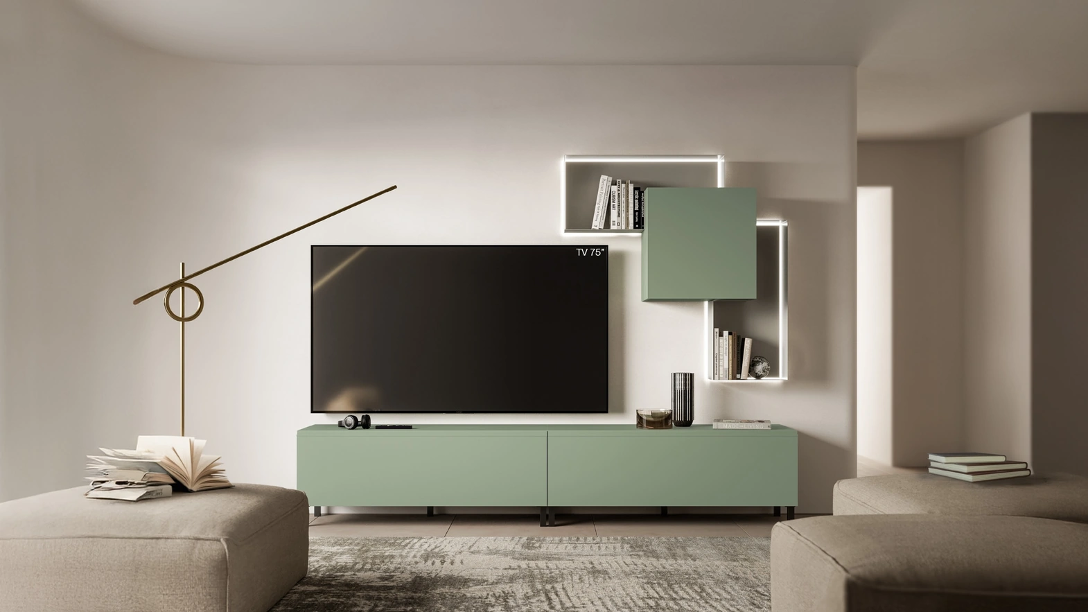 Parete Attrezzata Pratico PTG434 di SantaLucia