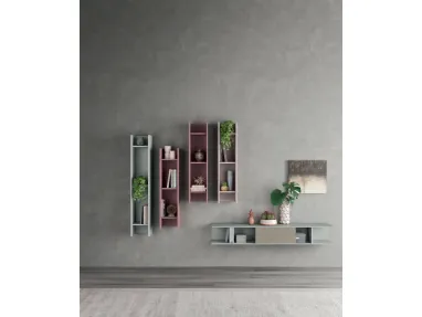 Pensili sospesi in laccato opaco multicolore rosa/azzurro di Orme