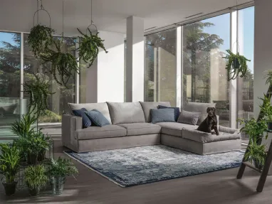 Divano ad angolo in tessuto Glammy di Samoa