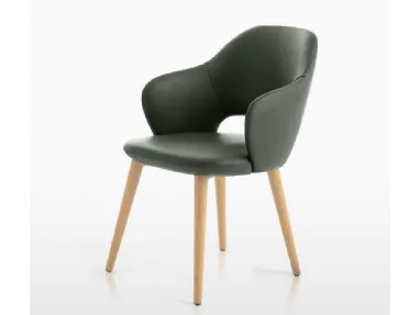 Sedia con braccioli Ariel Poltrona in tessuto con gambe in frassino di Eurosedia