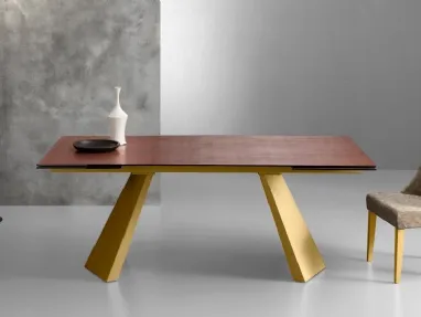 Sedia in legno dorato imbottita Emma Oro di Eurosedia