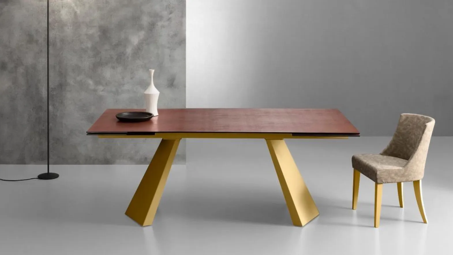 Sedia in legno dorato imbottita Emma Oro di Eurosedia